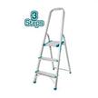 TOTAL, Aluminium Step Ladder 3 Steps, Max Load 150Kg, Step Size : 26*25*3Cm