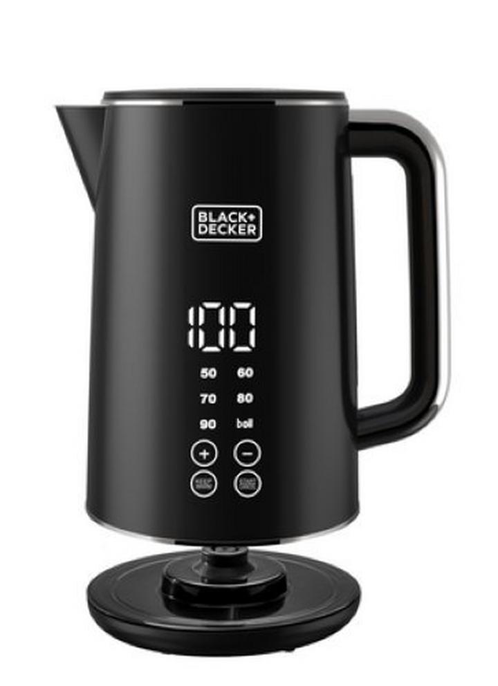 Black+Decker 1.7L Digital Electric Jug Kettle Double Wall Stainless Steel Body 2200W Black
