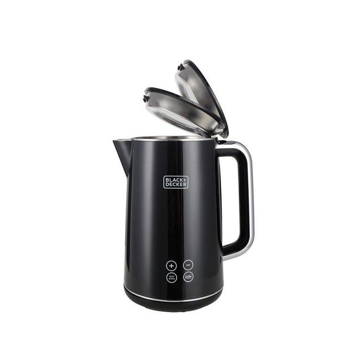 Black+Decker 1.7L Digital Electric Jug Kettle Double Wall Stainless Steel Body 2200W Black