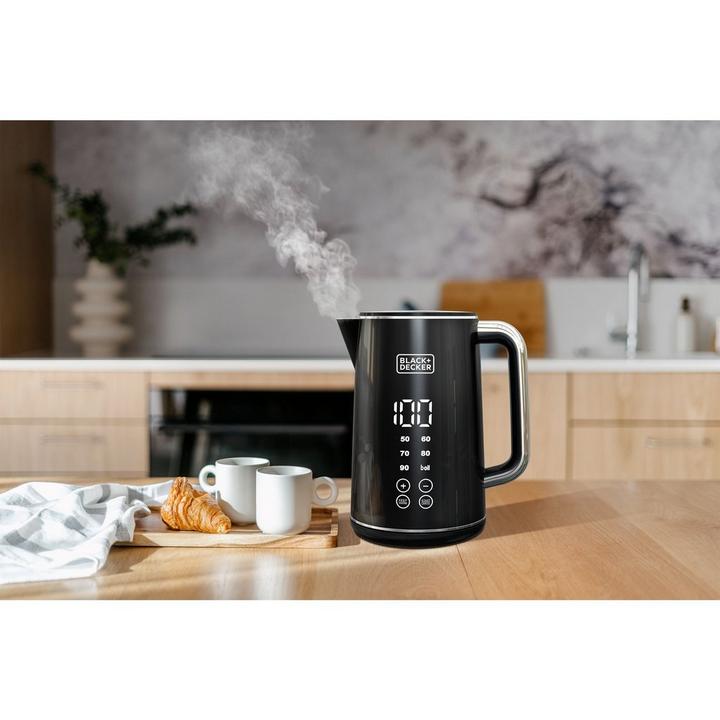 Black+Decker 1.7L Digital Electric Jug Kettle Double Wall Stainless Steel Body 2200W Black