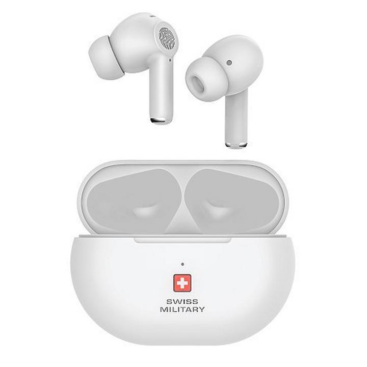 Swiss Military Delta Earbuds, Active Noise Cancelling, White eXtra