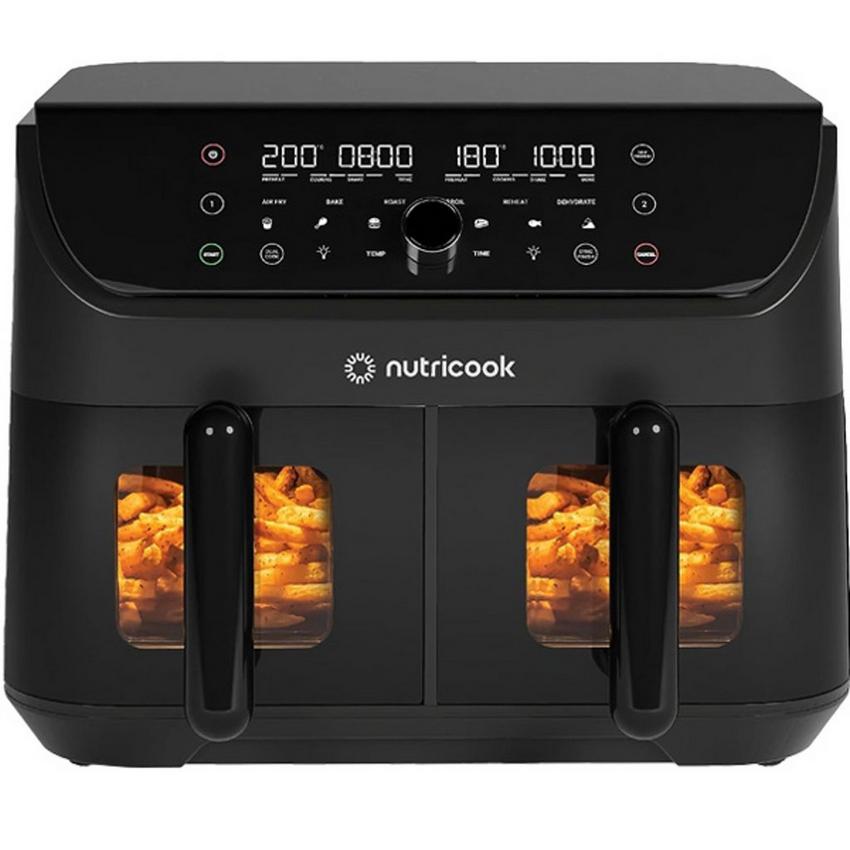 Nutricook Dual Air Fryer Vision 8.5L 2400W with two 4.25L baskets. eXtra