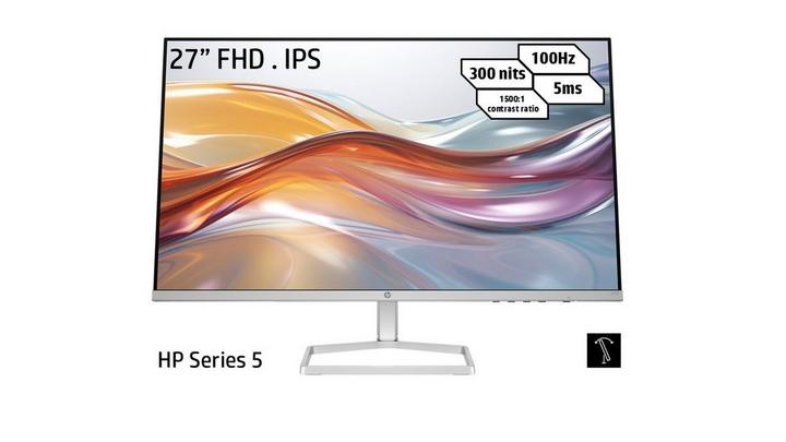 HP Series 5 527sf Flat Pc Monitor, 27 inch FHD - 100Hz, 1920x1080, 5ms, Silver