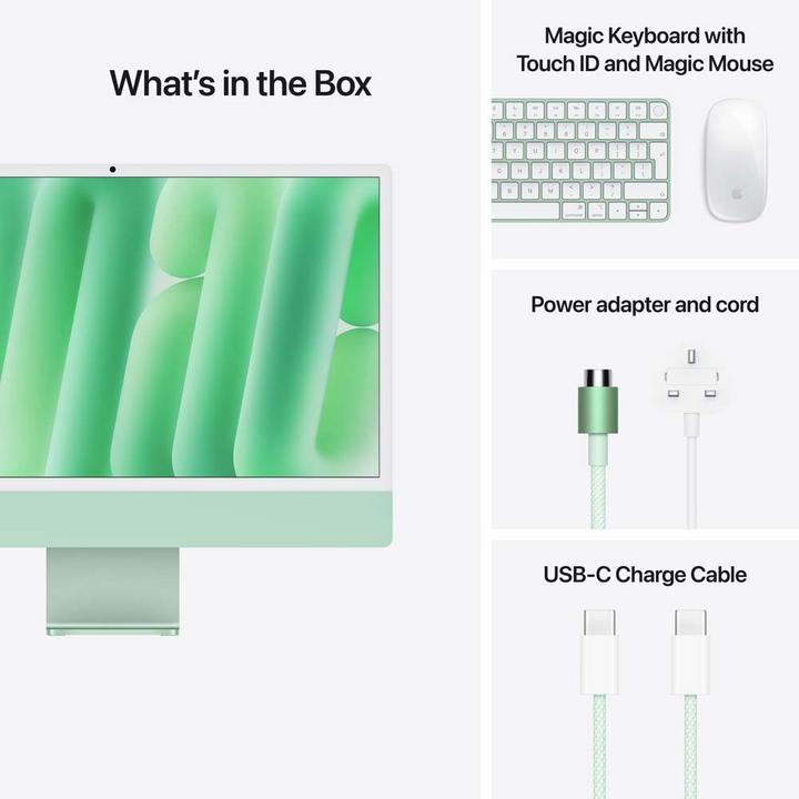 APPLE iMAC MD2Q4 - AIO, Apple M4, 24GB, 512GB SSD, 24 inch, 10 Core GPU, Green