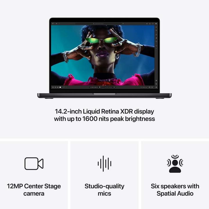 APPLE MacBook Pro, M4, 16GB, 512GB SSD, 14.2 inch, 10 Core GPU, Space Black