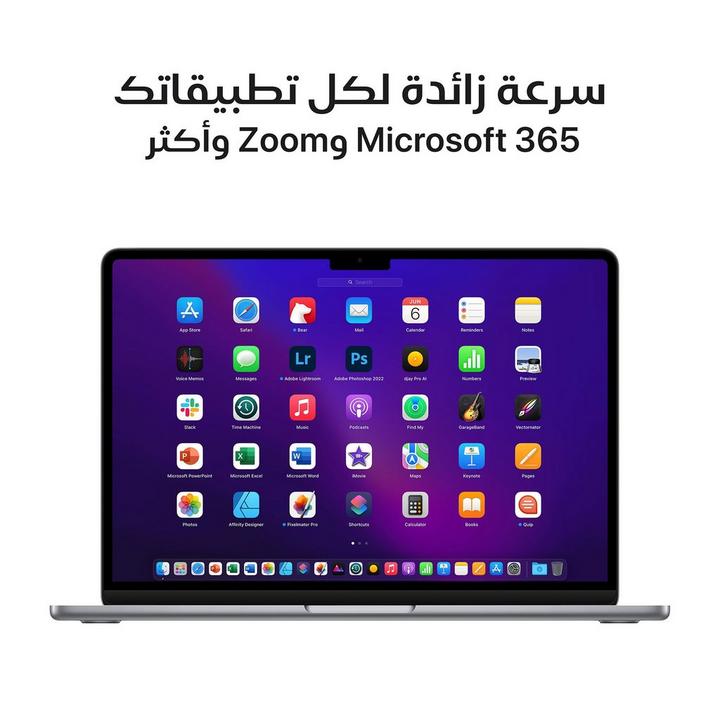 أبل ماك بوك أير، إم 2، 16 جيجا، 256 جيجا، 13.6 بوصة، 8 نوى جي بي يو، رمادي فلكي