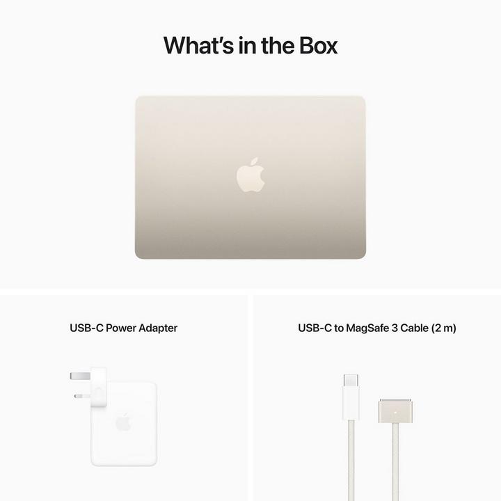 APPLE MacBook Air, M2, 16GB, 256GB SSD, 13.6 inch, 8 Core GPU, Starlight