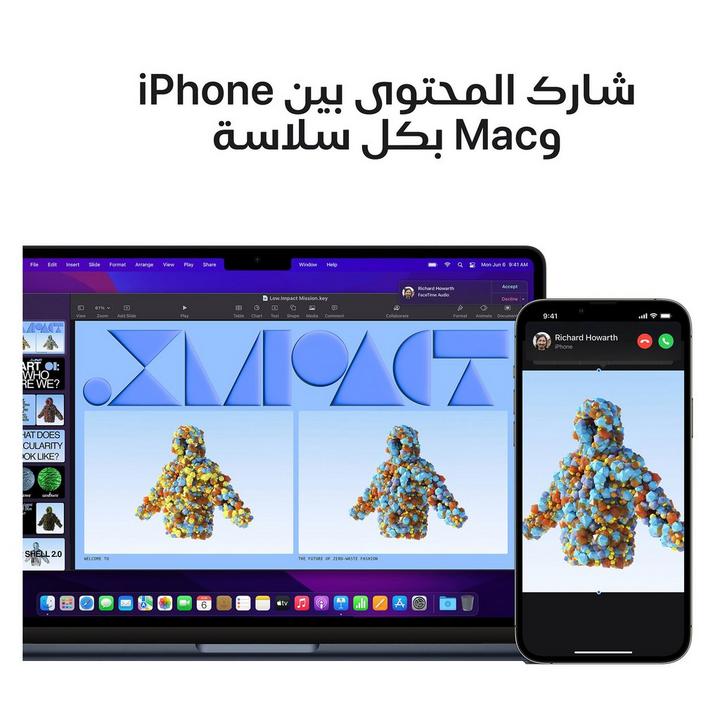 أبل ماك بوك أير، إم 2، 16 جيجا، 256 جيجا، 13.6 بوصة، 8 نوى جي بي يو، سماء الليل