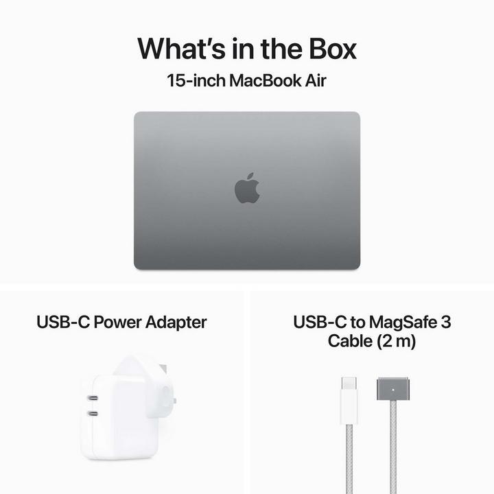 APPLE MacBook Air, M3, 16GB, 256GB SSD, 15.3 inch, 10 Core GPU, Space Grey