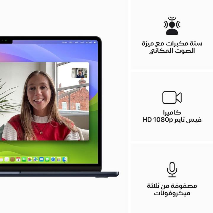 أبل ماك بوك أير، إم 3، 24 جيجا، 512 جيجا، 15.3 بوصة، 10 نوى جي بي يو، سماء الليل