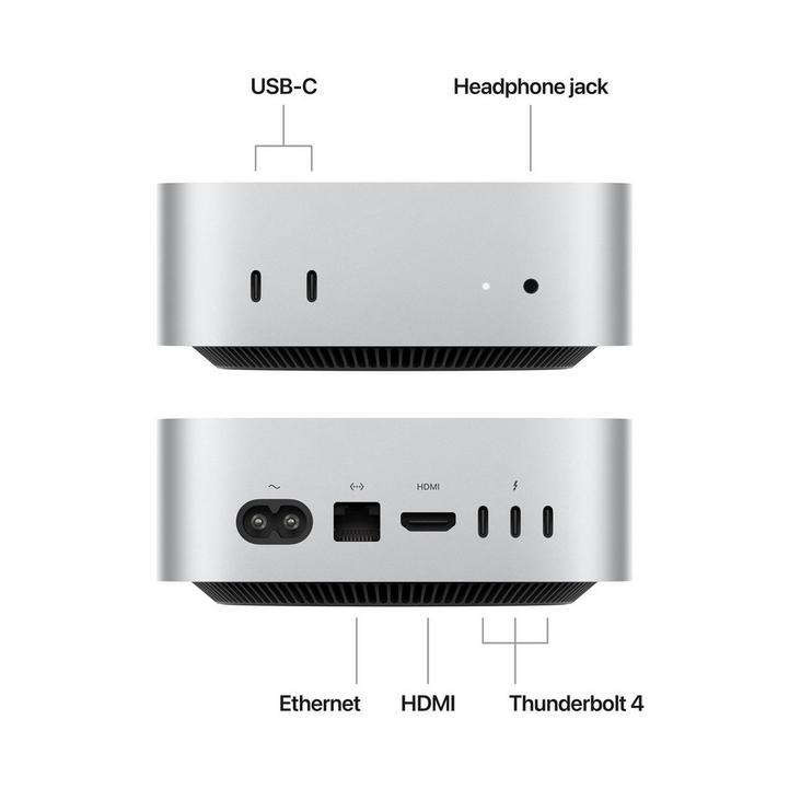 Apple Mac Mini, M4, 16GB, 512GB SSD, 10 Core GPU, Silver - eXtra