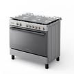 Toshiba 90x60cm Gas Cooking Range With Convection Fan Full Safety Mirror Silver