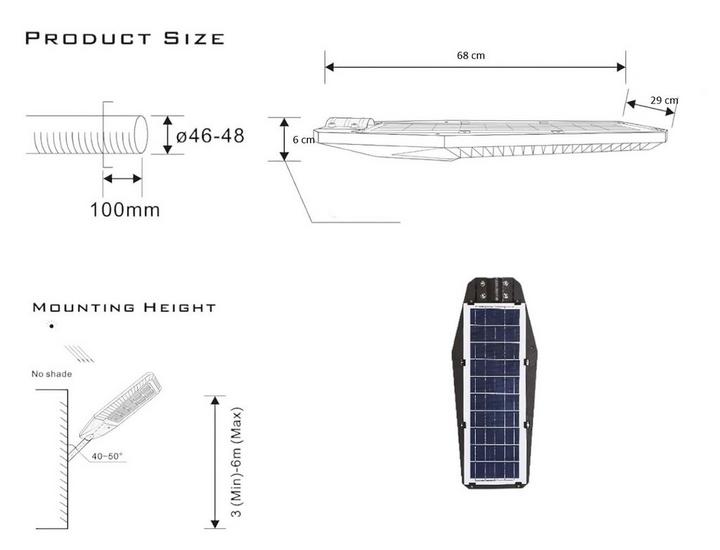 ALRAED, AL ARABI LED Solar Powered Rechargeable Street Light   250W