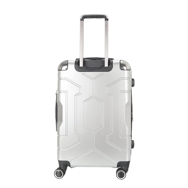 Stargold SG-TPC42 3Pcs 20/24/28-Inch TPC Hard Travel Trolley Luggage Sets 360Deg 8-Wheels Silver