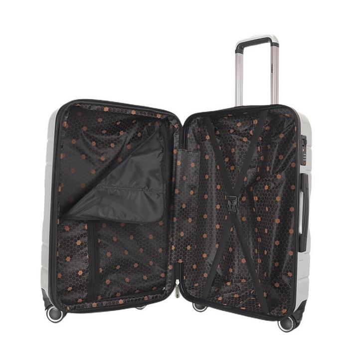 Stargold SG-TPC42 3Pcs 20/24/28-Inch TPC Hard Travel Trolley Luggage Sets 360Deg 8-Wheels Silver