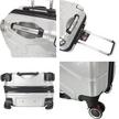 Stargold SG-TPC42 3Pcs 20/24/28-Inch TPC Hard Travel Trolley Luggage Sets 360Deg 8-Wheels Silver