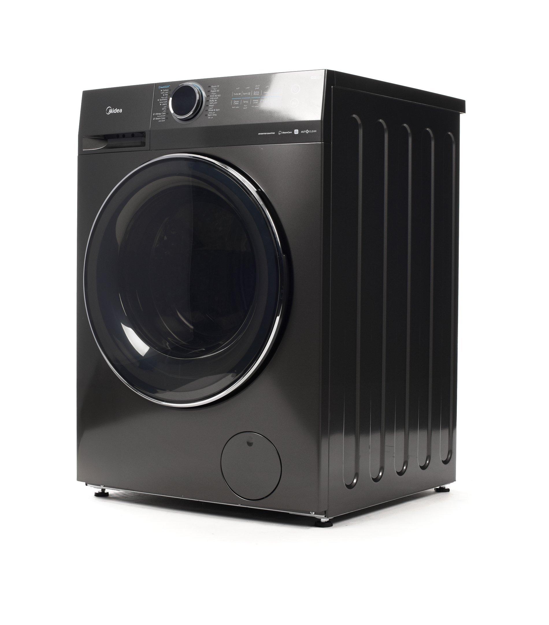 Midea Frontload Washing Machine, 12kg, Wi-Fi, Steam, Inverter, Titanium Color Black Door 4