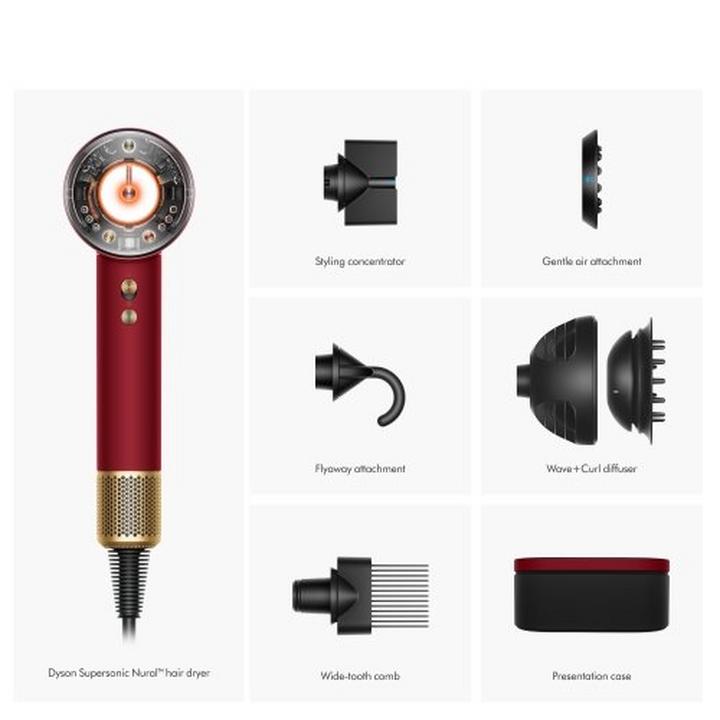 Dyson HD16 Supersonic Nural Hair Dryer, Settings, Hot&Cold, Red