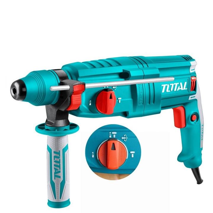 TOTAL 800W Rotary Hammer Drill 26mm, With Drill Bits Chisels eXtra