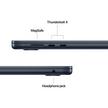 APPLE MacBook Air, M4, 16GB, 256GB SSD, 15 inch, 10 Core GPU, Midnight