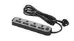 GREEN HOME, Power Extension Cord, 4 Sockets, 5M, Grey