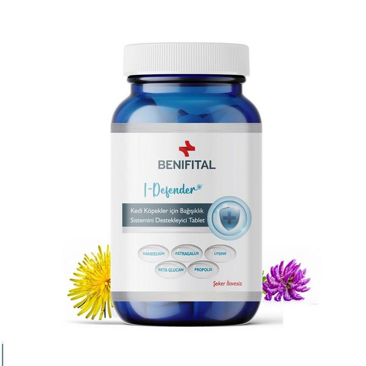 Benifital I,Defender Immune System Support Tablets for Dogs and Cats , 75 Tablets