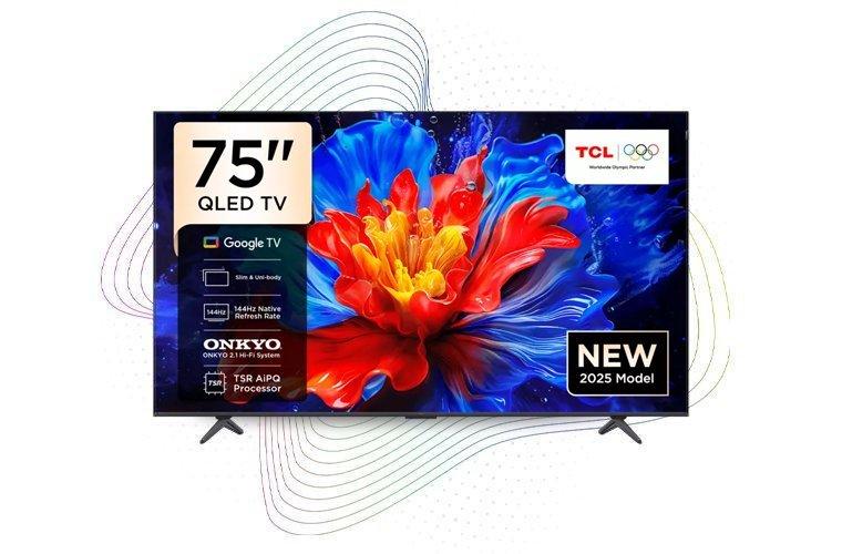 TCL, 75 Inch, QLED 4K Smart TV, HDMI 4, USB1, 144Hz - eXtra Oman