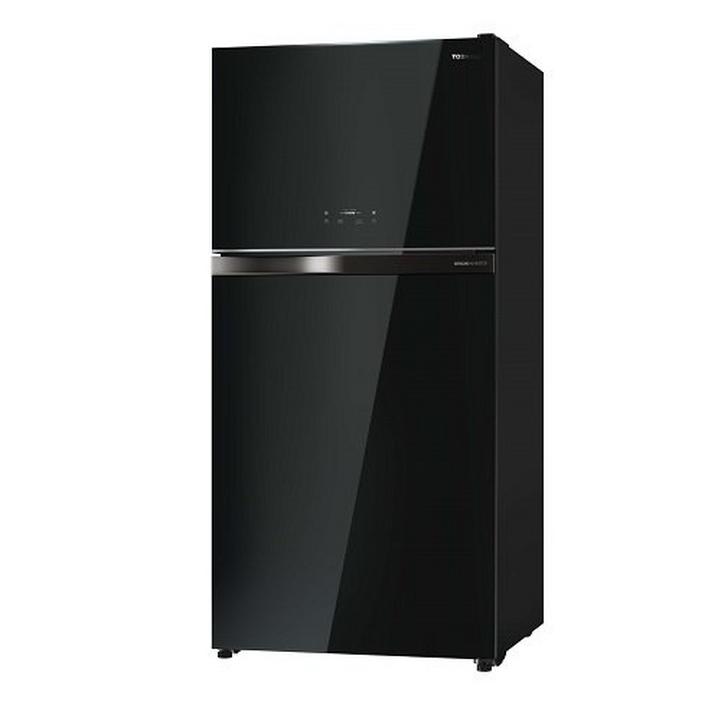 Toshiba, Refrigerator, Top Mount Freezer 608L Net, Glass Black