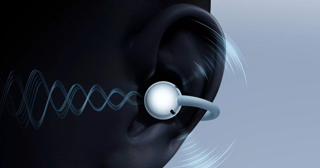 سماعات FreeClip 2 مع قطرات ماء تشير إلى مقاومة الماء