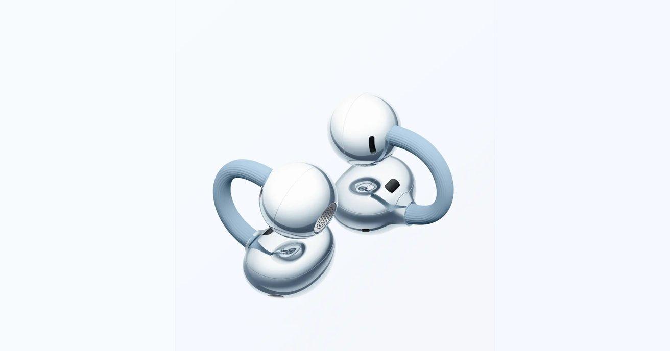 سماعات FreeClip 2 مع قطرات ماء تشير إلى مقاومة الماء