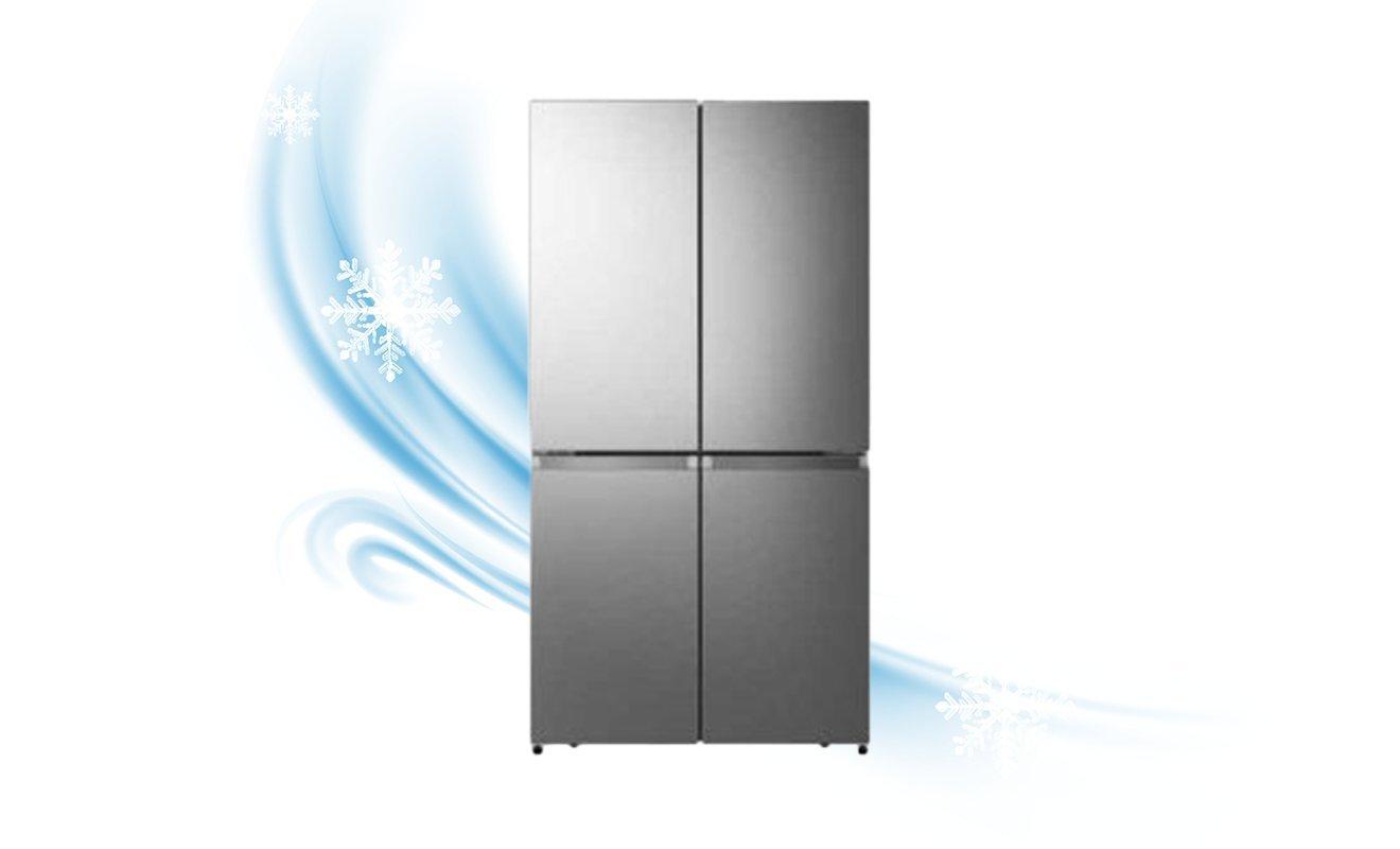 ثلاجة هيسنس ذات 4 أبواب جنبًا إلى جنب