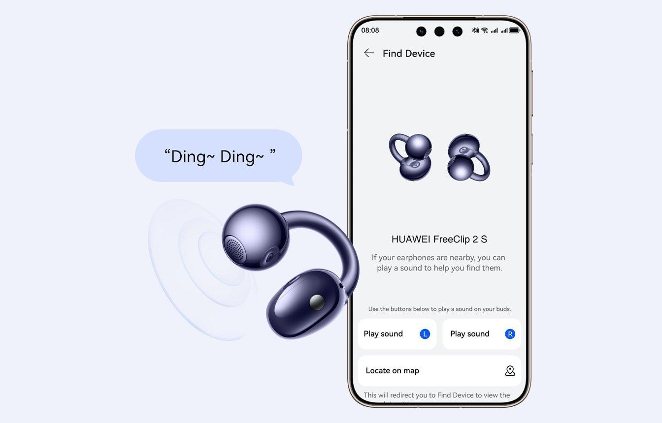 FreeClip 2 earbuds with water droplets indicating water resistance