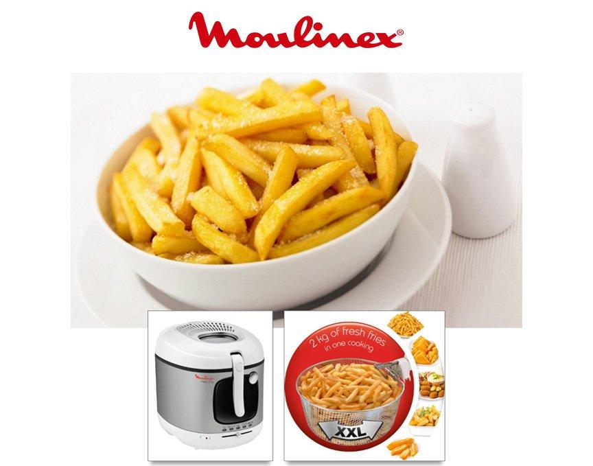 Moulinex Mega XXL Electric Fryer 2100W,2kg Capacity,white/silver - eXtra