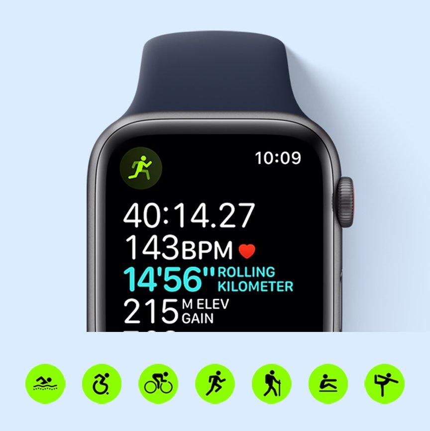 Apple Watch Se Gps, 40Mm Silver Aluminium Case With Abyss Blue Sport Band