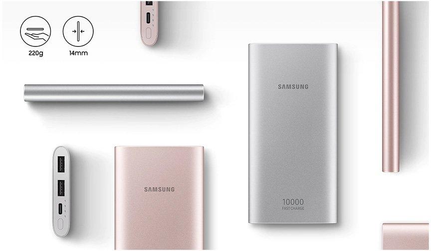 Samsung 15W Power Bank with Type C, 10000mAh, Silver - eXtra