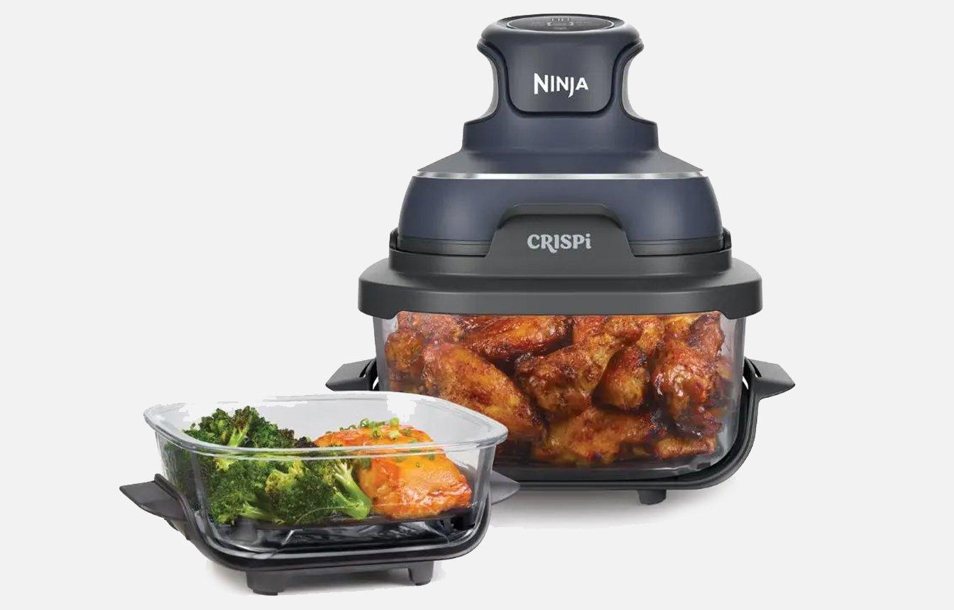 Ninja Crispi® cooking a meal