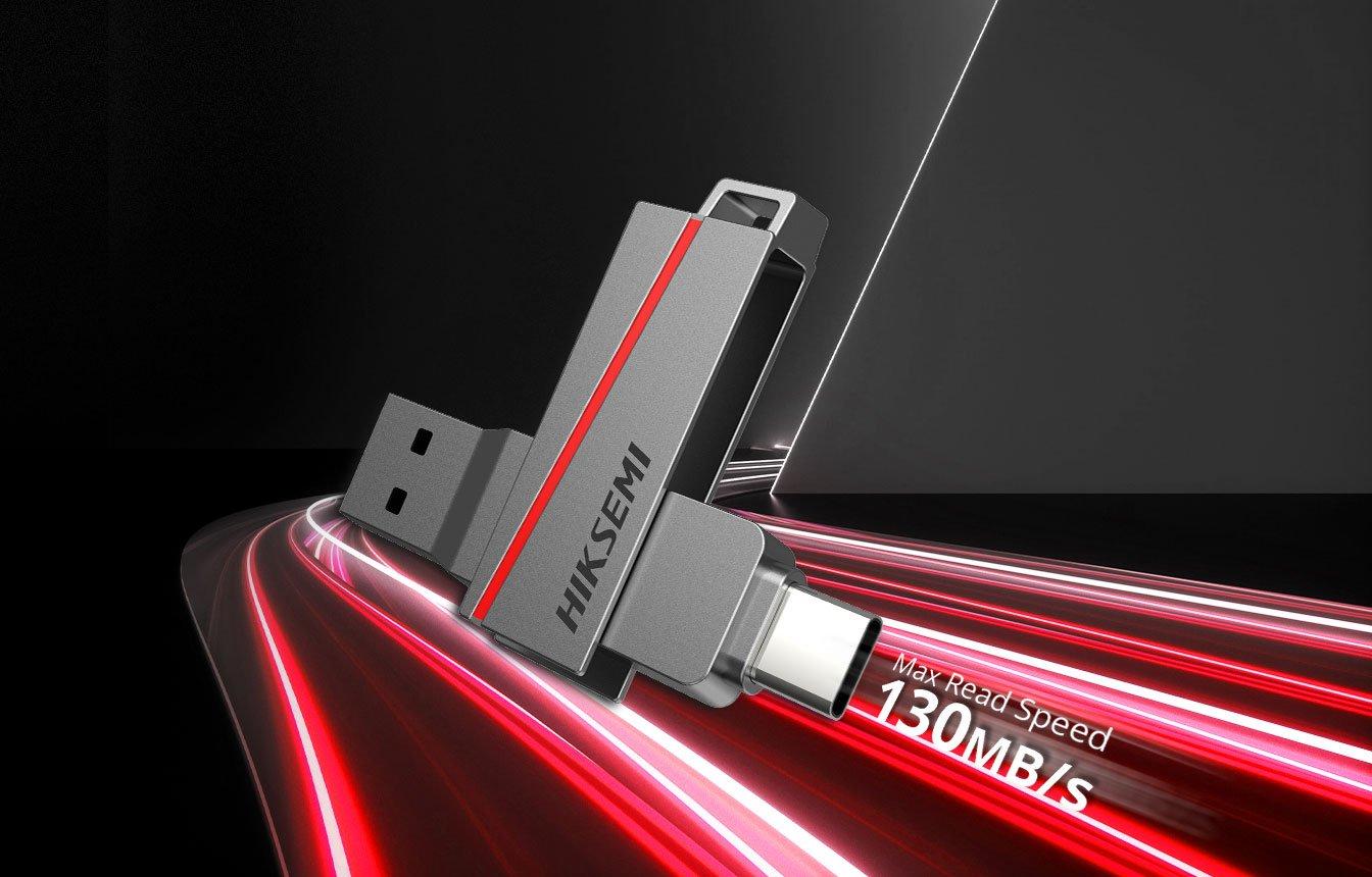 HIKSEMI 64GB DUAL SLIM Mini Size, Type-C, USB 3.2, Gray - eXtra