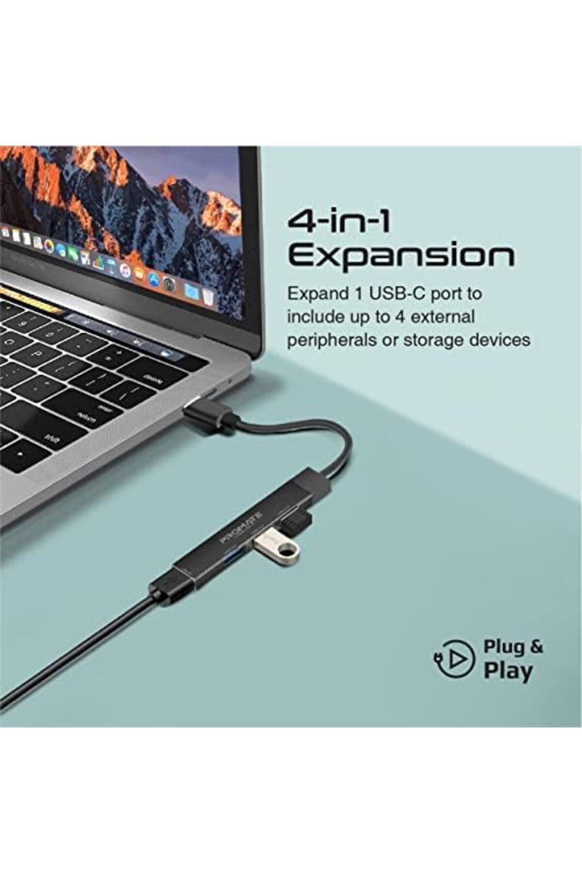 موزع USB-C من بروميت ، محول مزامنة / شحن من النوع C 4 في 1 مع محول USB-A ، منفذ USB 3.0 بسرعة 5 جيجابت في الثانية ، منافذ USB 2.0 بسرعة 480 ميجابت في الثانية وتصميم ألومنيوم مضغوط لأجهزة ماك بوك برو ، سامسونج كروم بوك بلس ، لايت هب -4 (أسود) 4