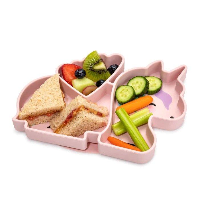 Melii, Divided Silicone Suction Plate Pink Unicorn 4