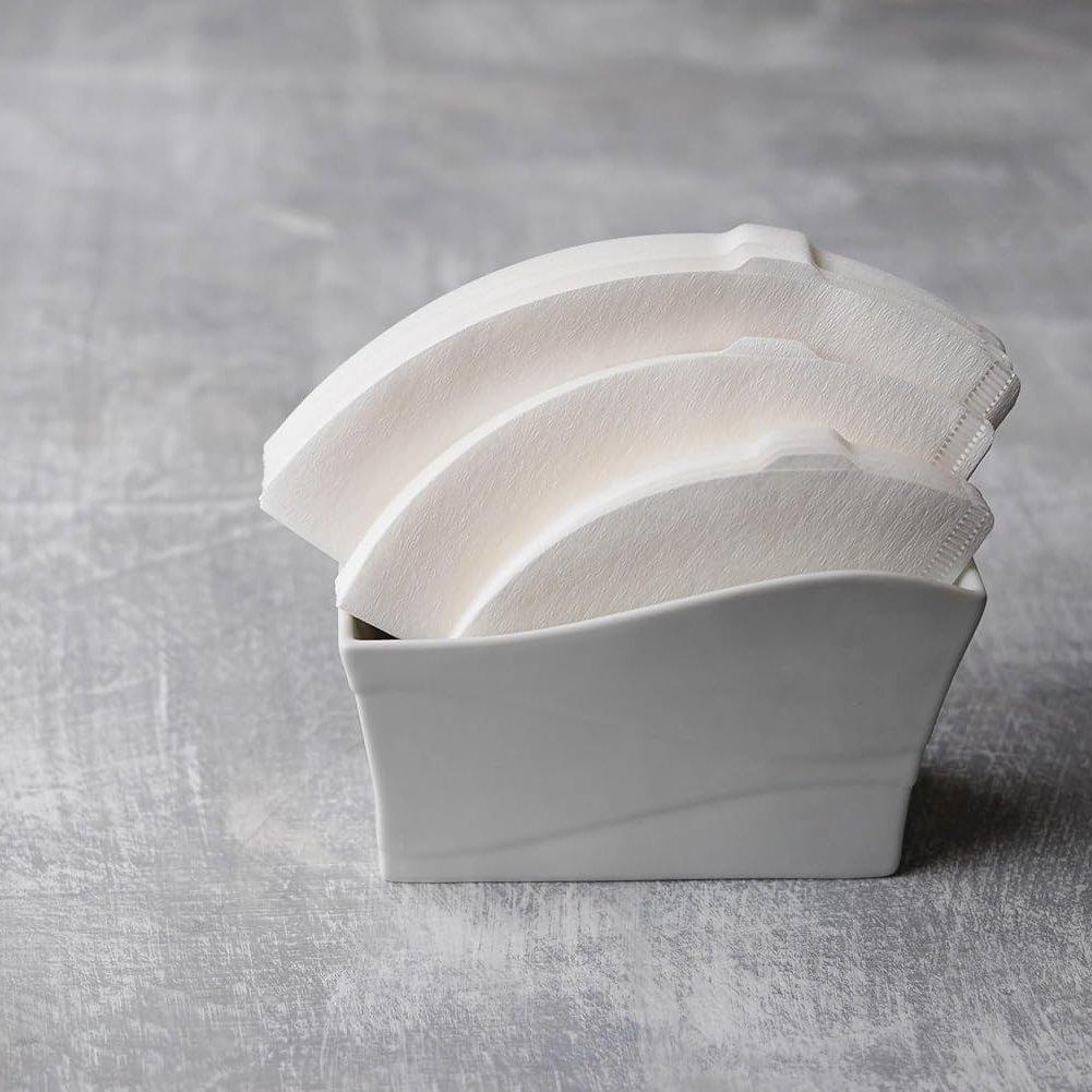Hario Paper Coffee Filters, Size 02, White, Tabbed 4