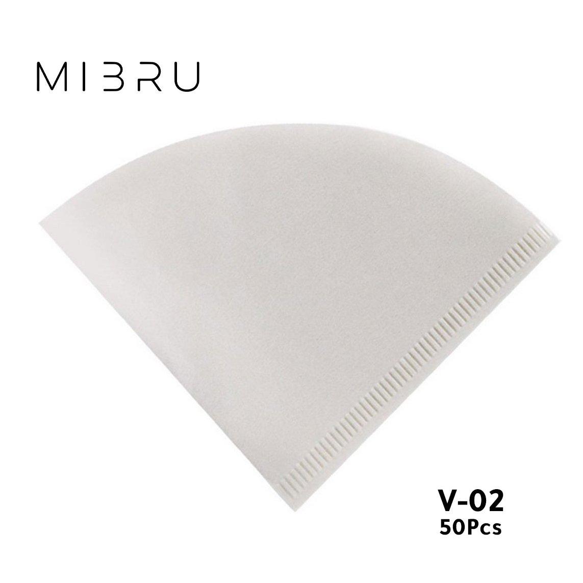 Coffee paper filter v60 v02 50pcs white mibru 3