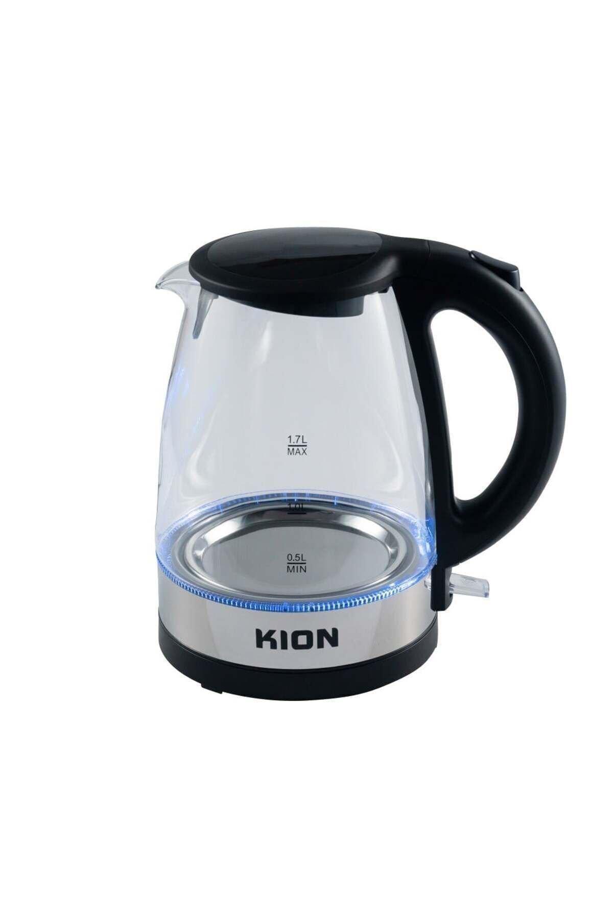 Kion kettle 1.7l 1850-2200w glass with cord-storage & blue led indicator & strix heater 3