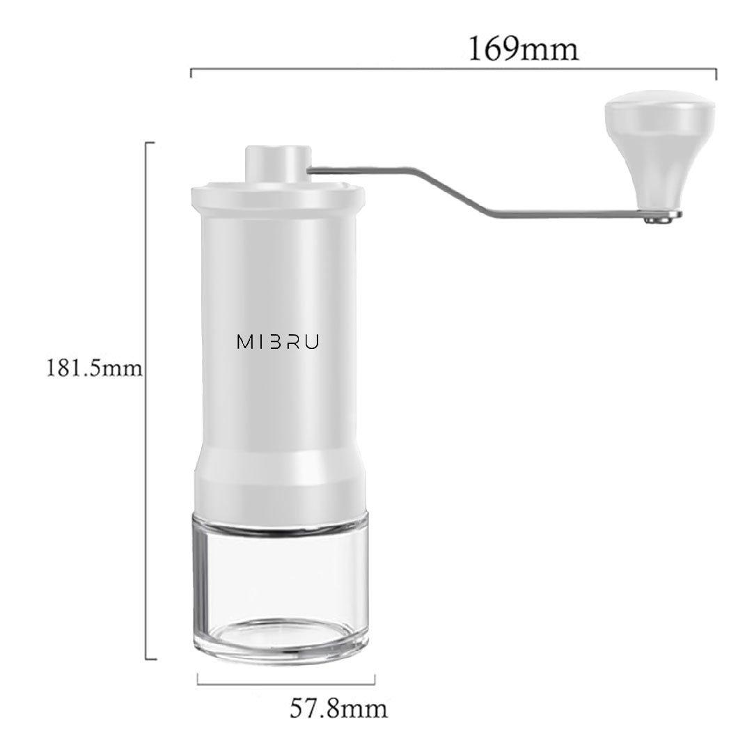 Mibru manual coffee ceramic burr grinder stainless steel coffee mill for drip coffee espresso for home settings and ergonomic handle for home office traveling camping or hiking white 4