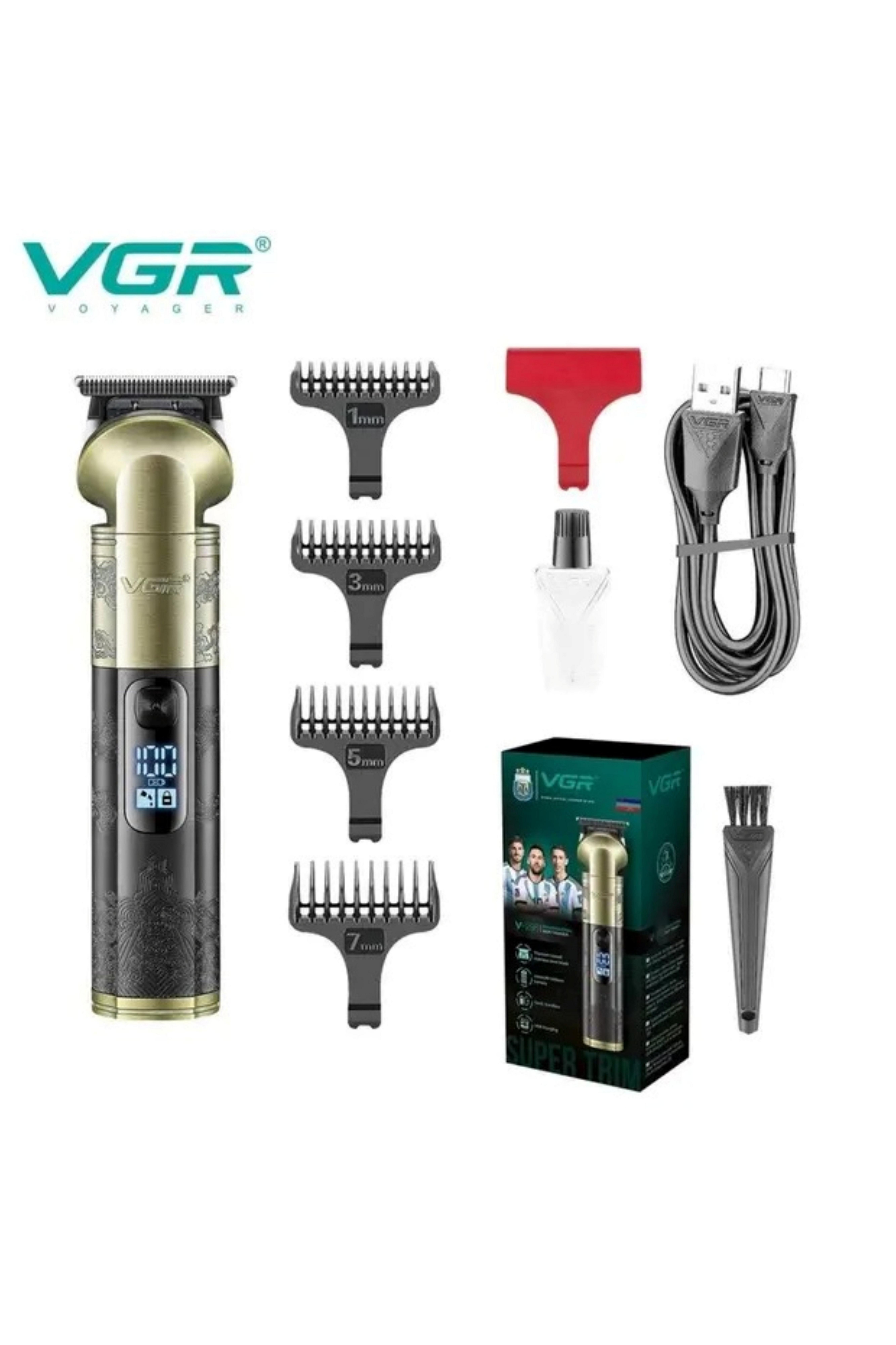 Vgr v-296 magnetic motor salon hair clipper cordless rechargeable metal carving scissor professional men's hair clipper  5.0 4