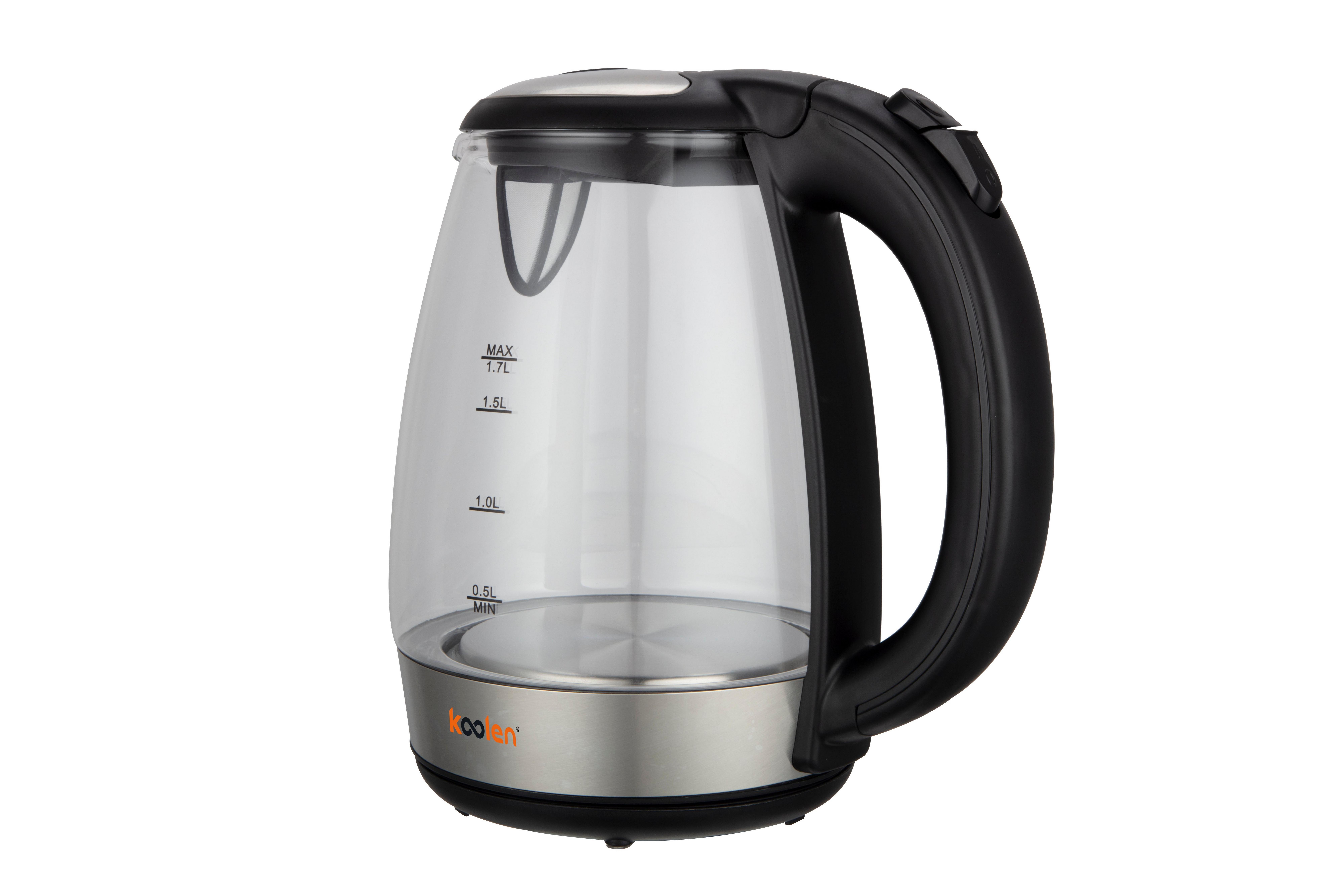 KOOLEN ELECTRIC GLASS KETTLE WITH S/S DECORATIVE 2200W 3