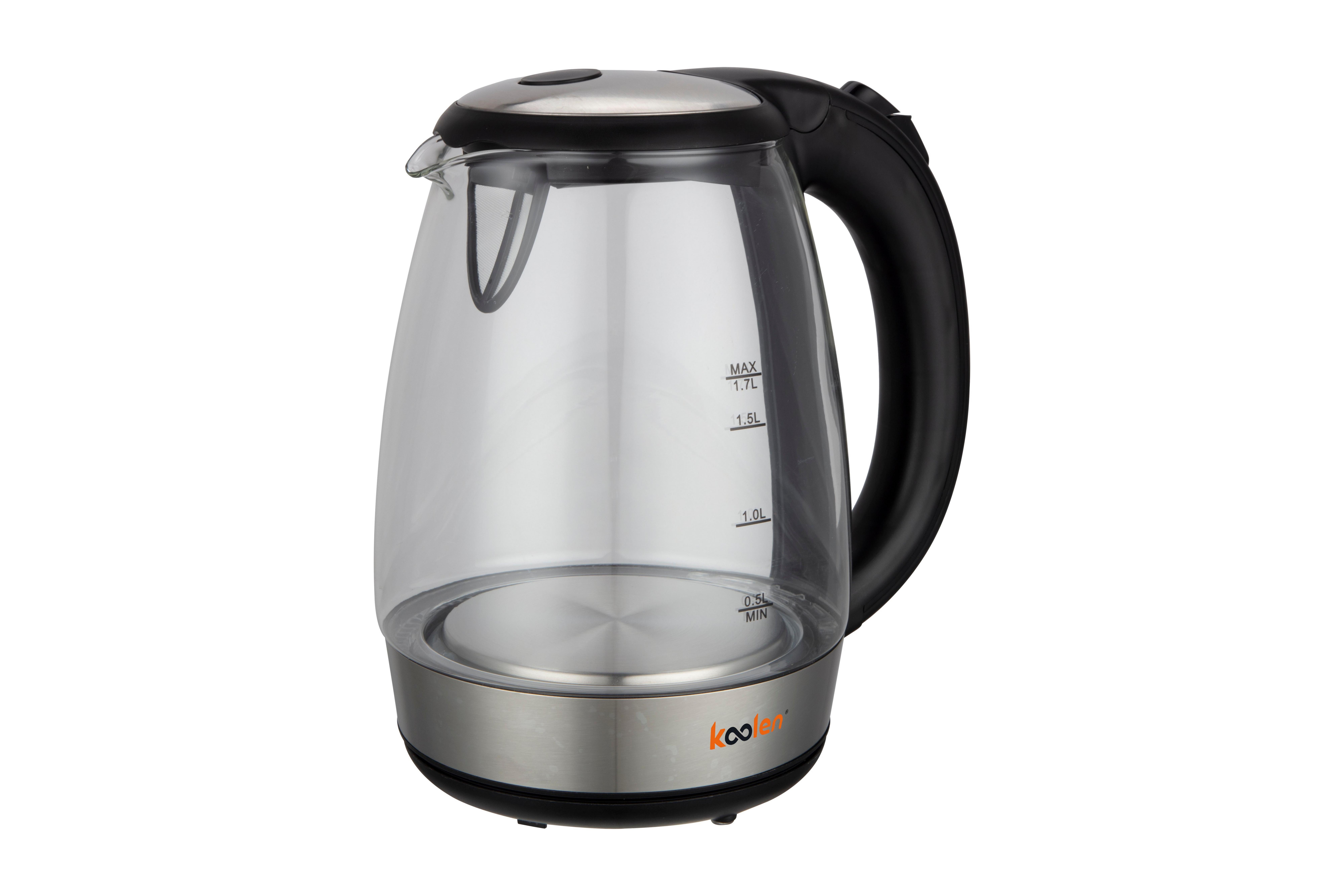 KOOLEN ELECTRIC GLASS KETTLE WITH S/S DECORATIVE 2200W 4
