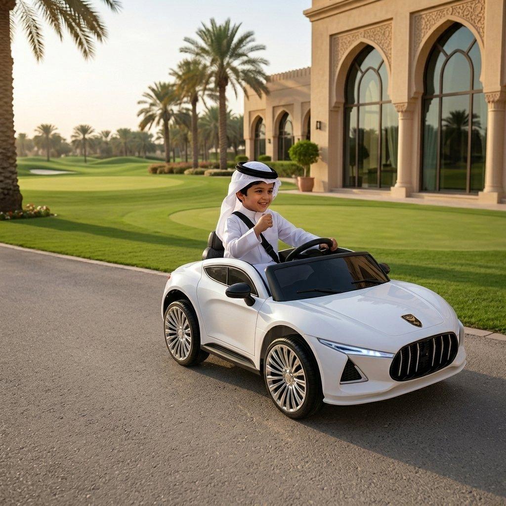 SR 1015 Sports Kids Ride-On Car (2026 Edition) - Dual Large Motors, 12V System, Remote Control, Swing Function & 4 Saudi Sheilat. 4