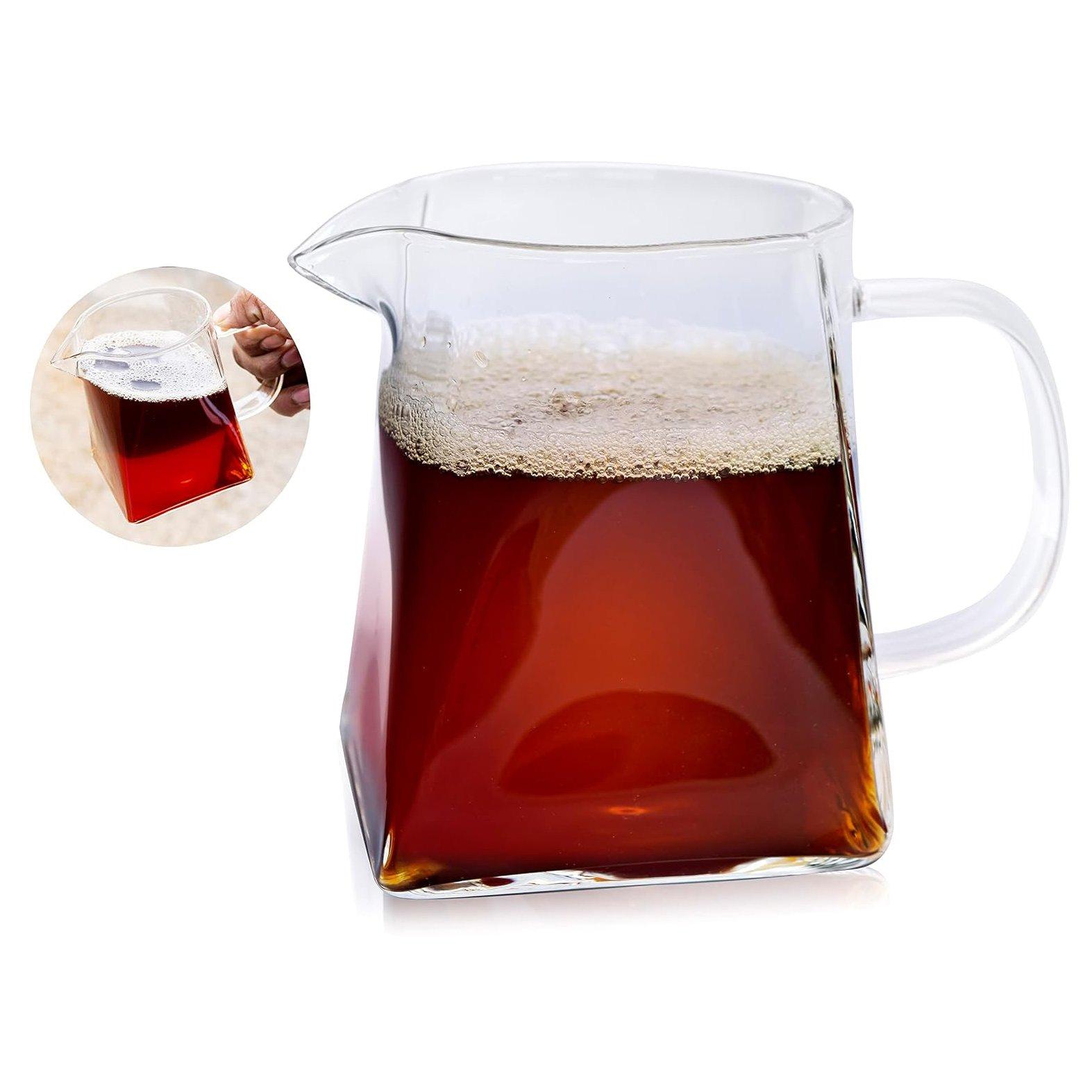 Heat-resisting high borosilicate glass tea pitcher tea set accessory clear glass fair mug tea divider milk coffee jug coffee and tea glass server 350ml 3