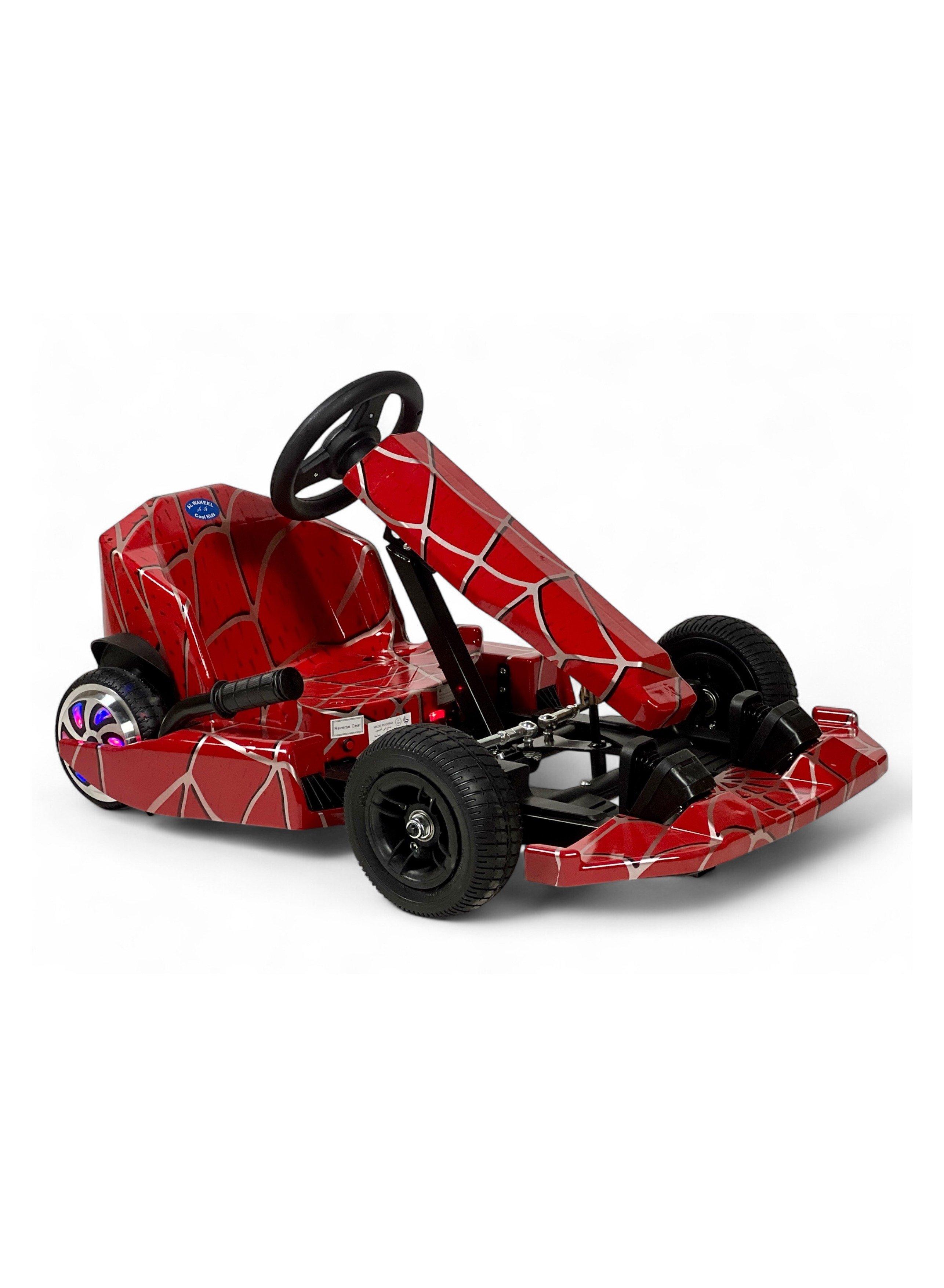 ALBADER Drift Car for Kids, 36V Electric Ride On Drift Car, Crazy Kart with LED Wheels, Bluetooth Music, 3 Forward Speeds, Reverse Gear, High Torque Motor, Air Filled Tires, Hand Brake, 4 Wheel 3