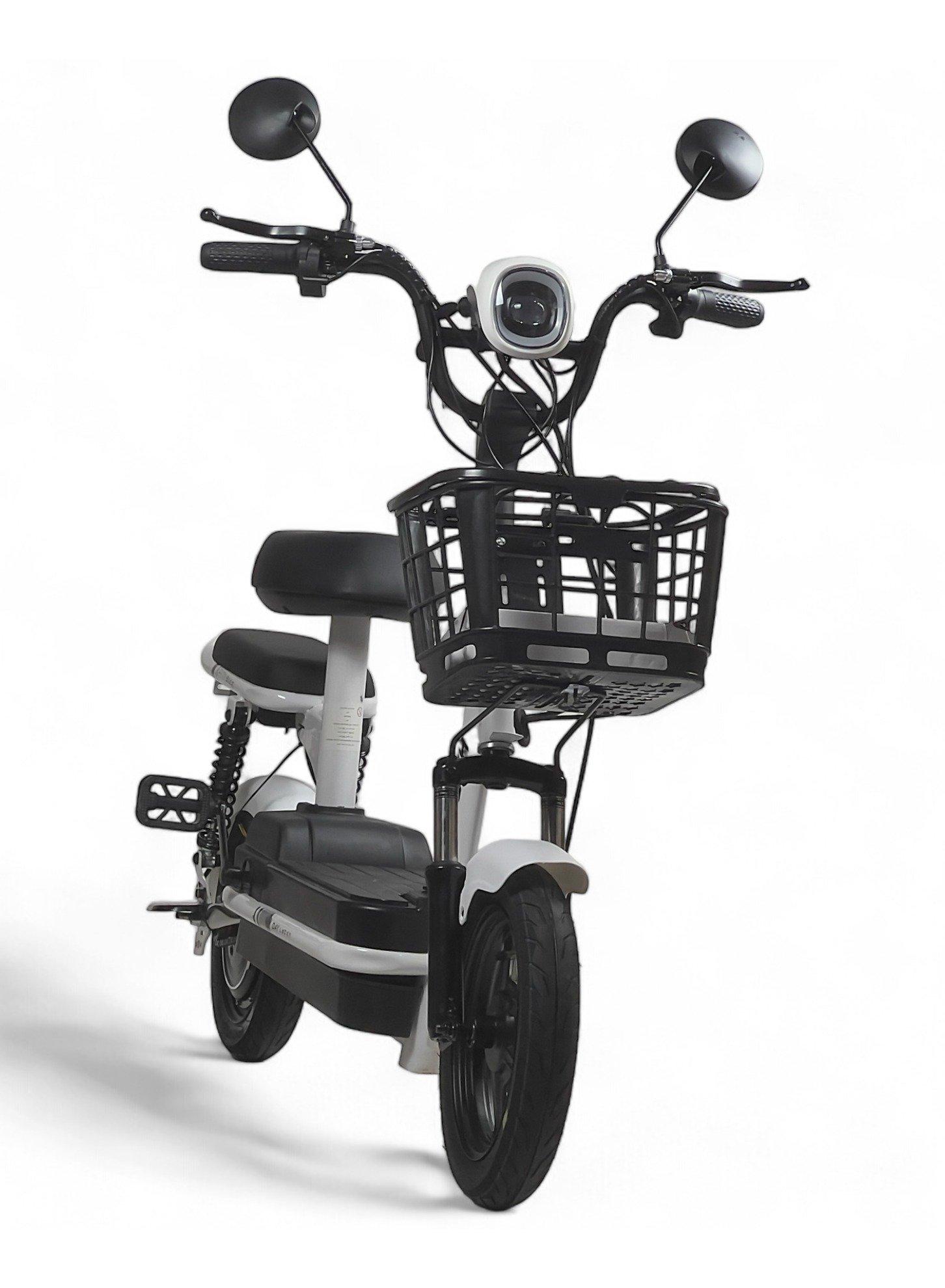 Electric Scooter V25, Max Speed 30-40 KM/H, 48V With 4 Batteries, Electric Kick Scooter With Double Seats, Manual Pedals & Front Basket, Scooter Range 35-KM, 14-inch Size Air-Filled 3